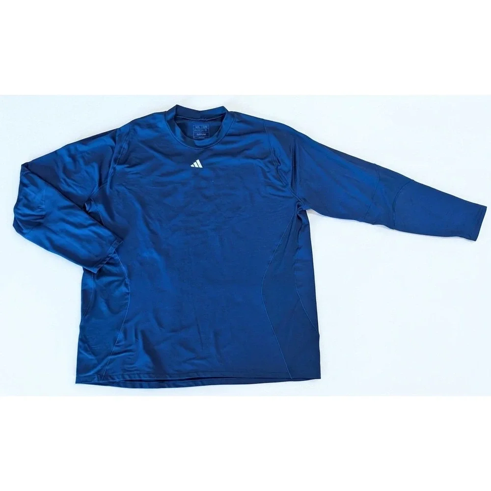 adidas Men's Techfit Cold.Rdy Long Sleeve T-Shirt Navy Blue, Tight Fit, Size 3XL
